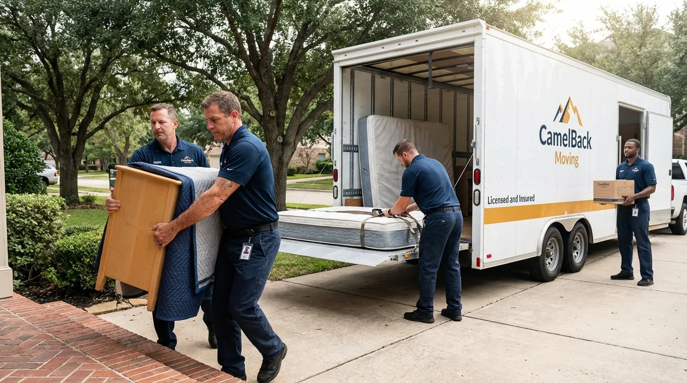 Crew loading residential truck for cross-state move from Tarrytown, NY