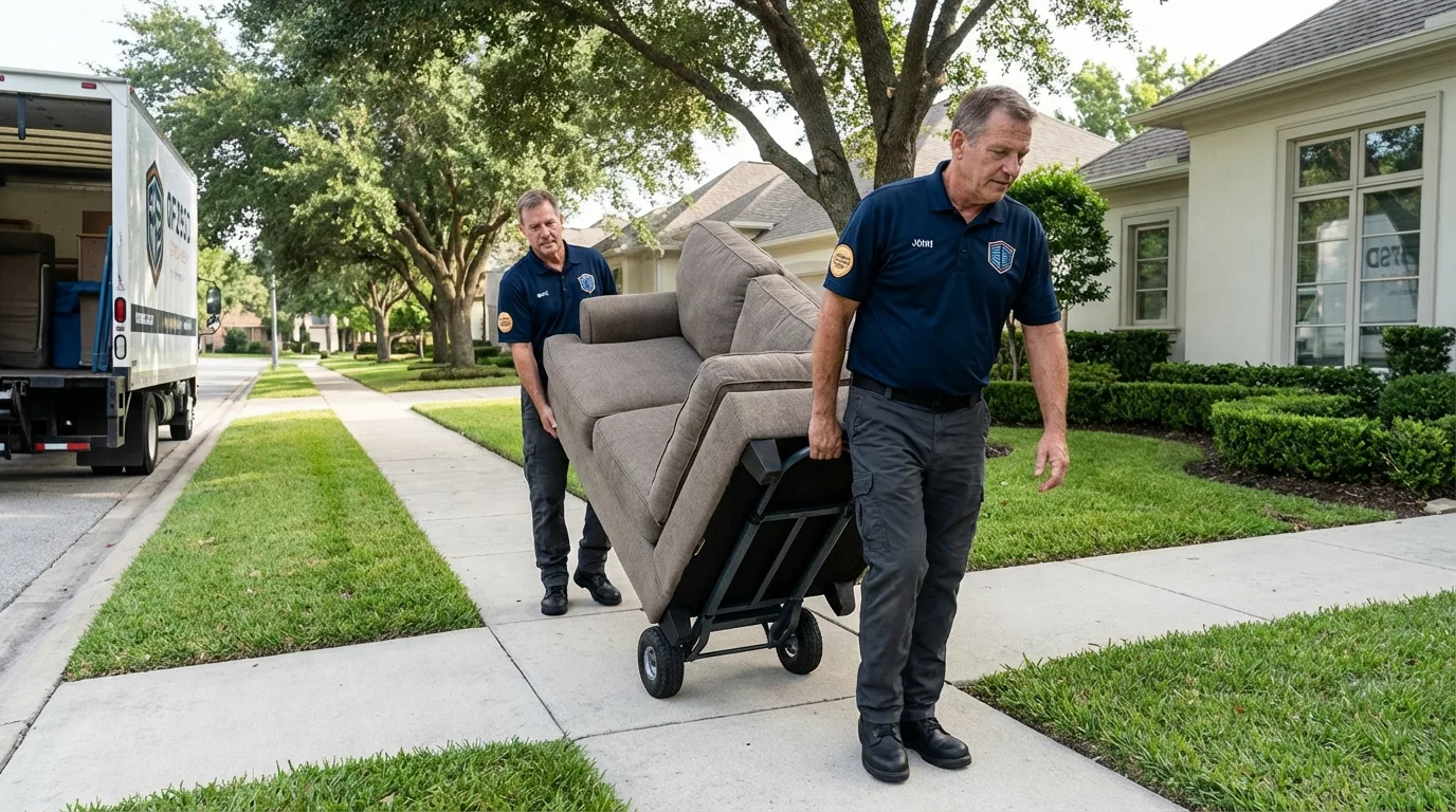 Local residential moving crew loading furniture in Tarrytown, NY